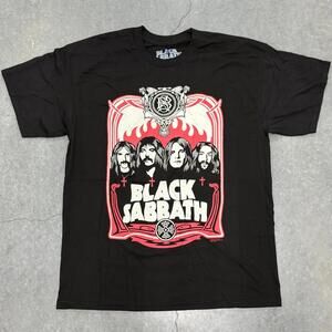 Black Sabbath Red Flames Obey Shepard Fairey T Shirt